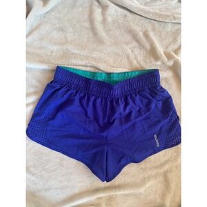 Reebok PlayDry Running Shorts Purple Teal Laser Cut Athletic Womens L